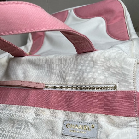Authentic Chanel CC Marshmallow Handbag purse Bag Mini Tote White Pink - Picture 14 of 15